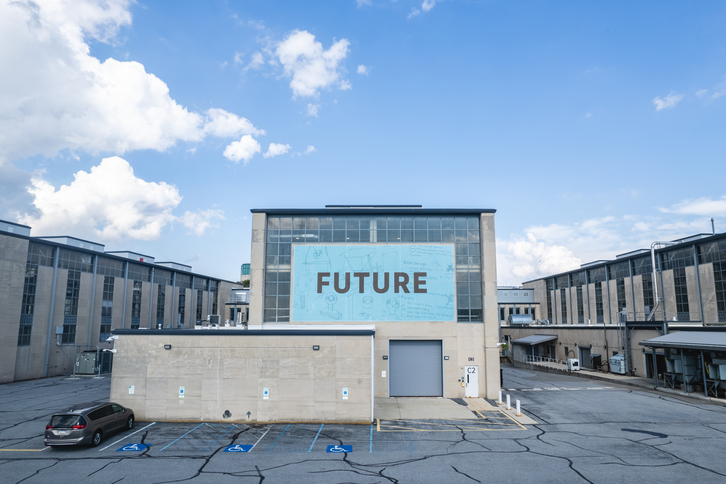 "Future" Exterior Sign on High Bay