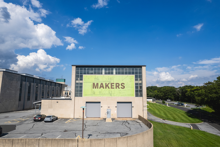 "Makers" Sign on Exterior of High Bay